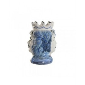 Vaso Home ESPRIT Azzurro Bianco Porcellana 15 x 15 x 26 cm