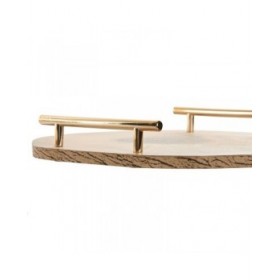 Centrotavola Home ESPRIT Marrone Dorato 30 x 30 x 4 cm (2 Unità)