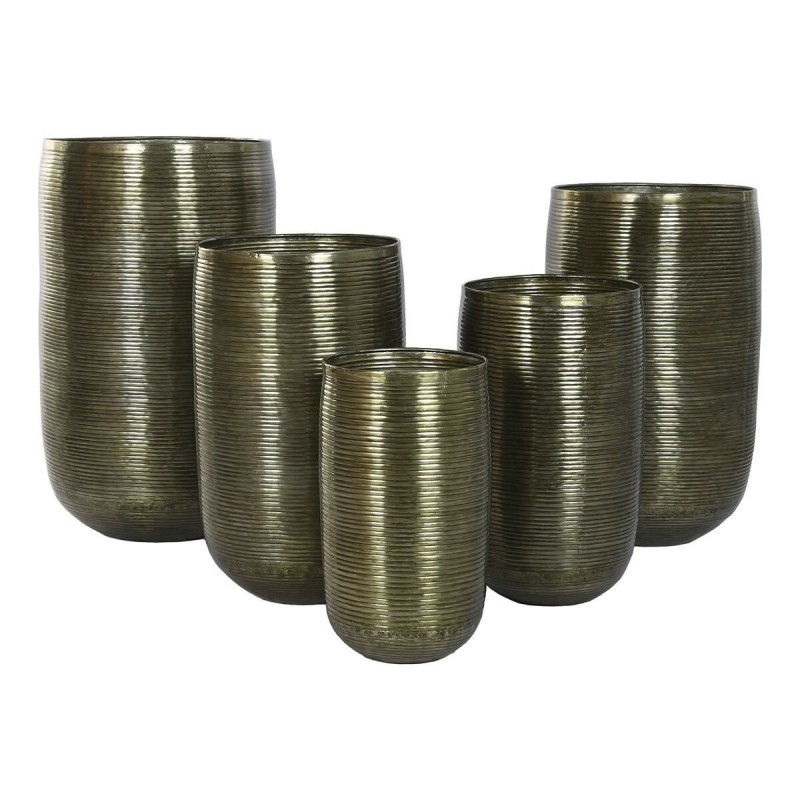 Vaso Home ESPRIT Rame Alluminio Moderno 50 x 50 x 89 cm 51,5 x 51,5 x 91 cm (5 Unità)