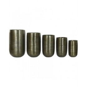 Vaso Home ESPRIT Rame Alluminio Moderno 50 x 50 x 89 cm 51,5 x 51,5 x 91 cm (5 Unità)