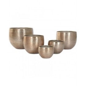 Vaso Home ESPRIT Dorato Alluminio 35 x 35 x 29,5 cm (5 Unità)