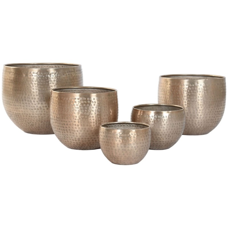 Vaso Home ESPRIT Dorato Alluminio 35 x 35 x 29,5 cm (5 Unità)