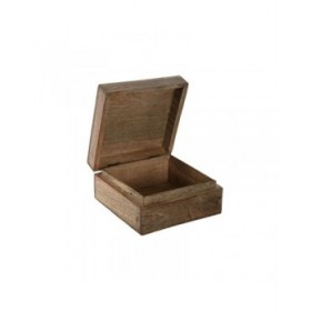 Scatola-Portagioie Home ESPRIT Azzurro Bianco Naturale Legno di mango 18 x 17 x 8,5 cm (2 Unità)