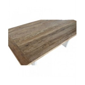 Tavolo da Pranzo Home ESPRIT Bianco Naturale Legno Riciclato Legno di mango 200 x 100 x 77 cm 200,5 x 100,5 x 77 cm