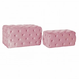 Panca DKD Home Decor   Rosa Poliestere Velluto Legno MDF (88 x 53 x 47,76 cm)