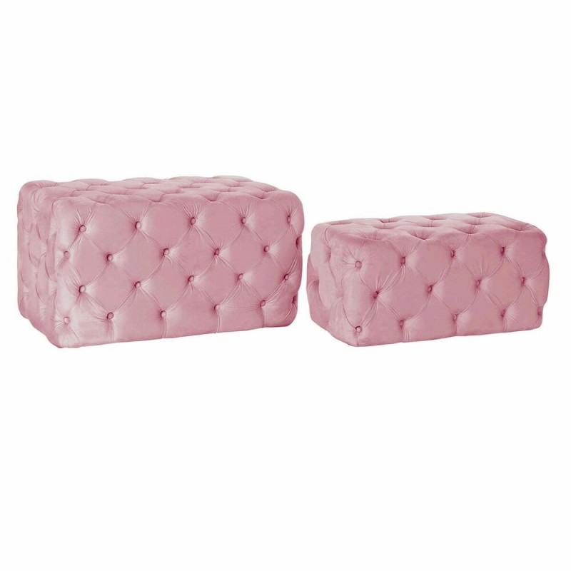 Panca DKD Home Decor   Rosa Poliestere Velluto Legno MDF (88 x 53 x 47,76 cm)