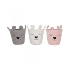 Cestino Home ESPRIT Marrone Beige Rosa (3 Unità)