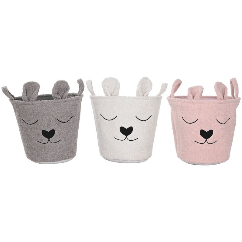 Cestino Home ESPRIT Marrone Beige Rosa (3 Unità)