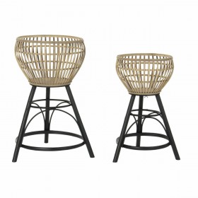 Vaso DKD Home Decor Naturale Metallo Bambù Bali 41 x 41 x 68 cm
