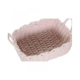 Set di Cestini Home ESPRIT Beige Grigio Rosa Corda (3 Pezzi) (3 Unità)