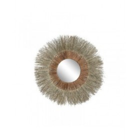 Specchio da parete Home ESPRIT Marrone Naturale Tropicale 130 x 17 x 130 cm