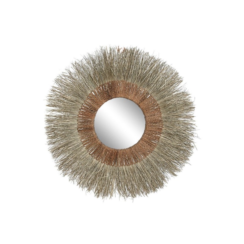 Specchio da parete Home ESPRIT Marrone Naturale Tropicale 130 x 17 x 130 cm
