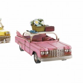 Statua Decorativa DKD Home Decor Giallo Azzurro Verde Rosa Macchina Vintage 25,8 x 10,5 x 9,5 cm (4 Unità) (4 Pezzi)