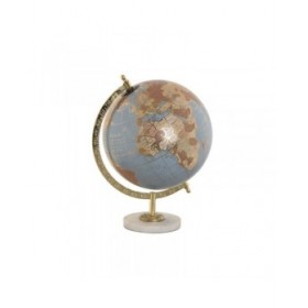 Statua Decorativa Home ESPRIT Azzurro Dorato Moderno 22 x 20 x 30 cm Mappamondo