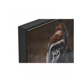 Quadro Home ESPRIT Marrone Nero Gorilla Loft Laccato 51,5 x 4,5 x 71,5 cm (2 Unità)