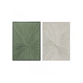 Quadro Home ESPRIT Verde Beige Moderno (2 Unità)