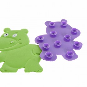 Tappeto da bagno DKD Home Decor 10 x 1 x 13 cm Lilla Verde Per bambini PVC (2 Unità)