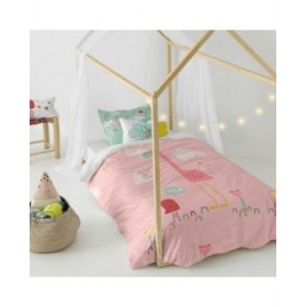 Set di copripiumino HappyFriday Moshi Moshi Hola Multicolore Singolo 2 Pezzi