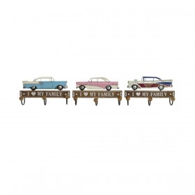 Appendiabiti da parete DKD Home Decor 29 x 8 x 17 cm Metallo Vintage Legno MDF (3 Pezzi)
