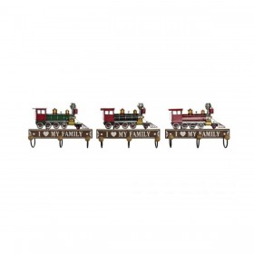 Appendiabiti da parete DKD Home Decor 29 x 8 x 20 cm Metallo Vintage Legno MDF (3 Pezzi)