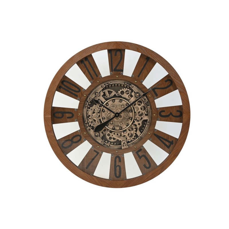 Orologio da Parete Home ESPRIT Naturale Legno Metallo 80 x 9,5 x 80 cm