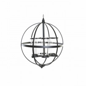 Portacandele DKD Home Decor S3026344 Cristallo Nero Metallo (60 x 60 x 73 cm)