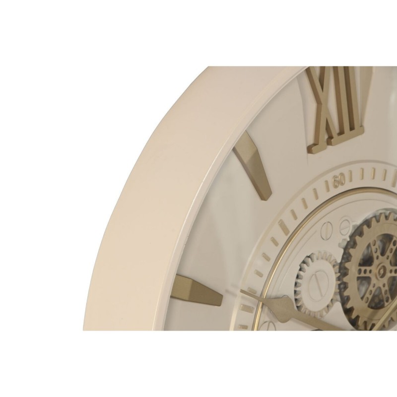 Orologio da Parete Home ESPRIT Beige Dorato Cristallo Ferro 60 x 8 x 60 cm