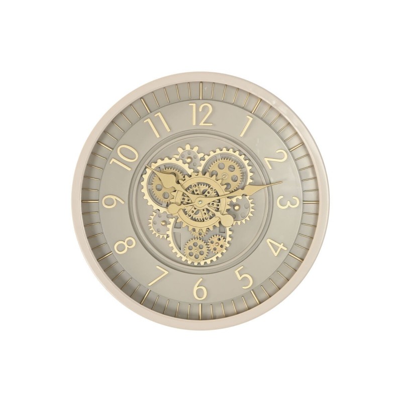 Orologio da Parete Home ESPRIT Beige Dorato Cristallo Ferro 46 x 8,5 x 46 cm
