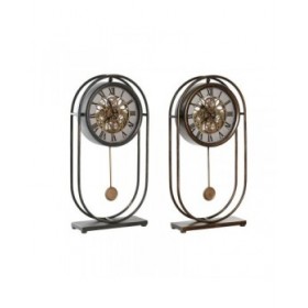 Orologio da Tavolo Home ESPRIT Nero Dorato Vintage (2 Unità)
