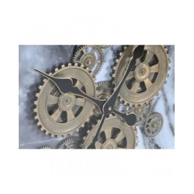 Orologio da Parete Home ESPRIT Bianco Dorato Metallo 140 x 9 x 140 cm