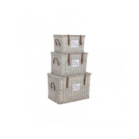 Set di Bauli Home ESPRIT Naturale vimini 67 x 45 x 46 cm