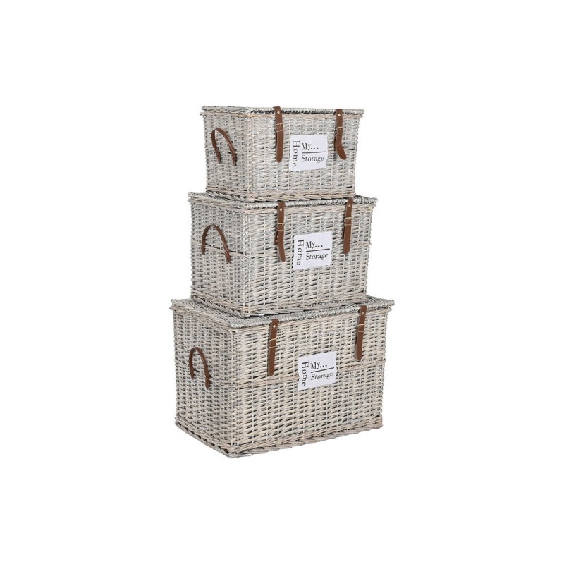 Set di Bauli Home ESPRIT Naturale vimini 67 x 45 x 46 cm