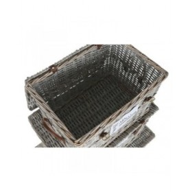 Set di Bauli Home ESPRIT Naturale vimini 67 x 45 x 46 cm