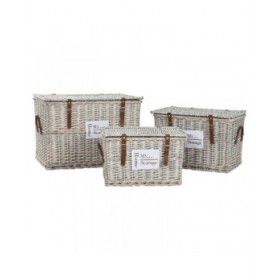 Set di Bauli Home ESPRIT Naturale vimini 67 x 45 x 46 cm