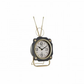 Orologio da Tavolo DKD Home Decor Nero Dorato Cristallo Ferro Vintage 15,5 x 8,5 x 32 cm