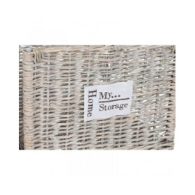 Supporto per Legna Home ESPRIT Naturale vimini 47 x 35 x 54 cm