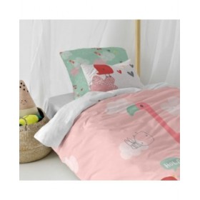 Set di copripiumino HappyFriday Moshi Moshi Hola Multicolore Singolo 2 Pezzi