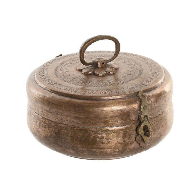 Scatola-Portagioie Home ESPRIT Rame Ottone 25 x 25 x 10 cm
