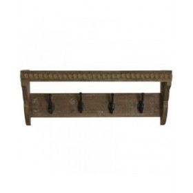 Appendiabiti da parete Home ESPRIT Marrone Nero Legno Metallo 67 x 17 x 27 cm