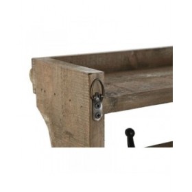 Appendiabiti da parete Home ESPRIT Marrone Nero Legno Metallo 67 x 17 x 27 cm