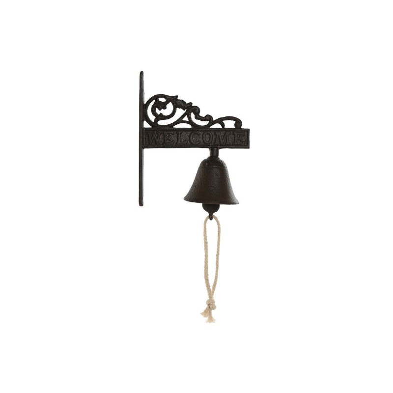 Campana Home ESPRIT Marrone Nero Corda Ferro 14,5 x 7,5 x 18,5 cm