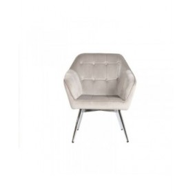 Poltrona Home ESPRIT Grigio Crema Dorato Argentato Poliestere Metallo 74 x 74 x 90 cm 74 x 67 x 90 cm