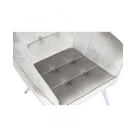 Poltrona Home ESPRIT Grigio Crema Dorato Argentato Poliestere Metallo 74 x 74 x 90 cm 74 x 67 x 90 cm