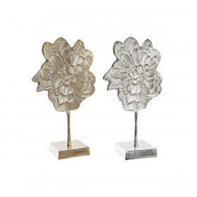 Statua Decorativa DKD Home Decor 22 x 10 x 38 cm Fiore Champagne Argentato Orientale