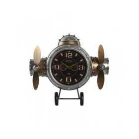 Orologio da Parete Home ESPRIT Dorato Argentato Metallo Aereo Vintage 50 x 10,5 x 49,5 cm