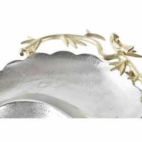 Centrotavola DKD Home Decor Argentato Dorato Alluminio Uccelli (43 x 39 x 11 cm)