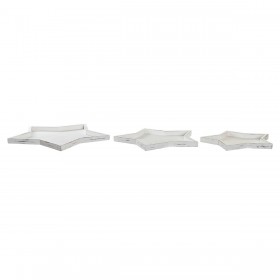 Centrotavola DKD Home Decor 57 x 54 x 3 cm Bianco Shabby Chic Decapaggio (3 Pezzi)