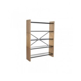 Scaffale Home ESPRIT Metallo Cristallo Legno di abete 120 x 31 x 158 cm