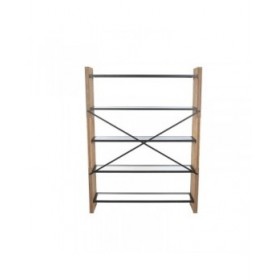 Scaffale Home ESPRIT Metallo Cristallo Legno di abete 120 x 31 x 158 cm