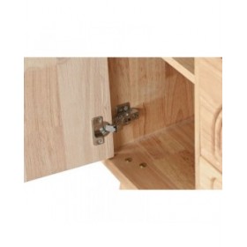 Credenza Home ESPRIT Naturale Metallo Rattan Legno d'albero della gomma 73,5 x 35 x 78 cm